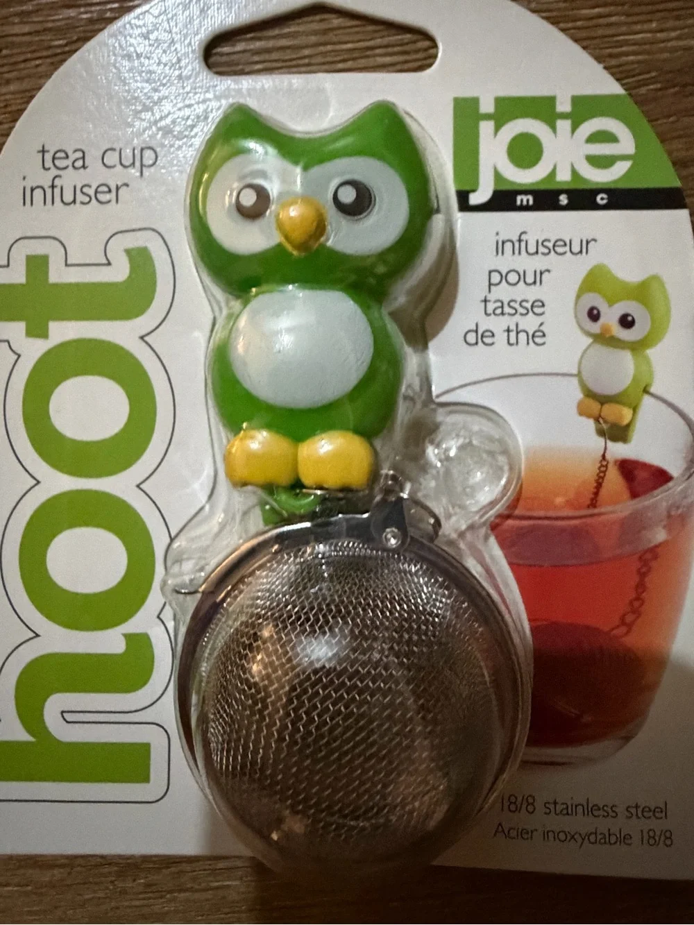 Joie Green & Yellow Owl Tea Cup Infuser